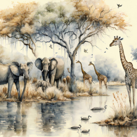 Fotobehang Savanne dieren