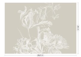 Kek Book V wp-749-r Engraved Flowers 389,6cm breed x 280cm hoog (met gratis lijm!)