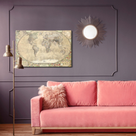 Canvasdoek Vintage World Map