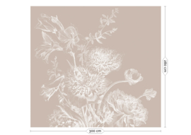 Kek Book III wp-757 Engraved Flowers 300cm breed x 280cm hoog