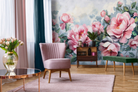 Fotobehang Roze klassieke rozen