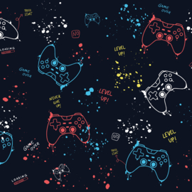 Fotobehang Gekleurde game controllers