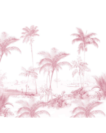 Creative Lab Amsterdam Exotic Palms Pink  292.2cm x 280cm hoog