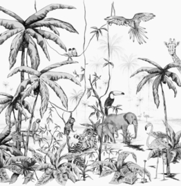 Annet Weelink Jungle Black/White Mural