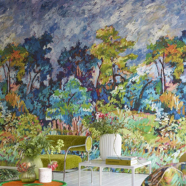 Designers Guild PDG1183/01 Forêt Impressionniste Grasscloth Celadon 255cm x 300cm hoog (met gratis lijm!)