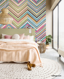 Eijffinger Stripes+ 377212 Wallpower Floral Street Chevron