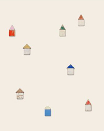 Studio Ditte Big strandhuisjes behang multi (met gratis lijm!)