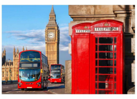 Fotobehang Big Ben en Dubbeldekker