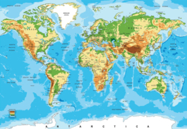 Fotobehang World Map Atlas