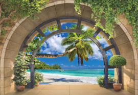 Fotobehang Tropical Beach Archway