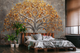 Fotobehang Gouden boom