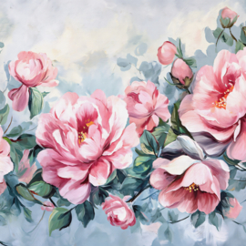 Fotobehang Roze klassieke rozen