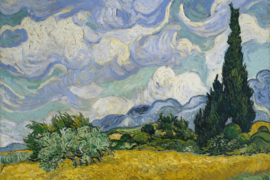 Canvasdoek Vincent Van Gogh Wheat Field With Cyprys