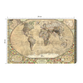 Canvasdoek Vintage World Map