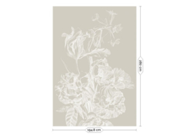 Kek Book V wp-743-r Engraved Flowers 194,8cm breed x 280cm hoog (met gratis lijm!)