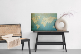 Canvas doek Decorative World Map