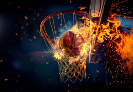 Fotobehang Brandende basketbal