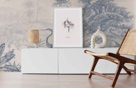 Annet Weelink Scenic Landscape Tonal Blue Mural (met gratis lijm!)