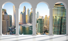 Fotobehang Doorkijk Dubai City Marina