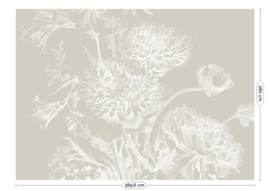 Kek Book V wp-758-r Engraved Flowers 389,6cm breed x 280cm hoog (met gratis lijm!)