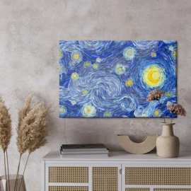 Canvasdoek  Starry Night In The Style Of Vincent Van Gogh