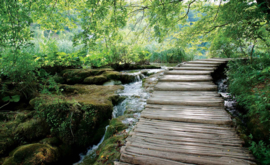 Fotobehang Wandelpad langs Bergbeek