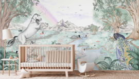 Annet Weelink Enchanted Unicorns Mural (met gratis lijm!)