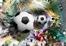 Fotobehang Voetbal vliegt door puzzel