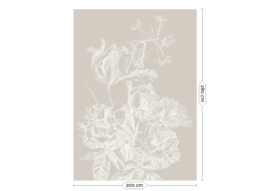 Kek Book III wp-743 Engraved Flowers 200cm breed x 280cm hoog
