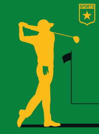 Fotowand Golfplayer by Bo Lundberg afm. 200cm x 270cm hoog