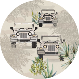 Sofie & Junar bush drive sahara stickercirkel zelfklevend