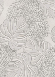 Behangexpresse Dreaming of Nature INK7740 Sculpted Leaves Gray