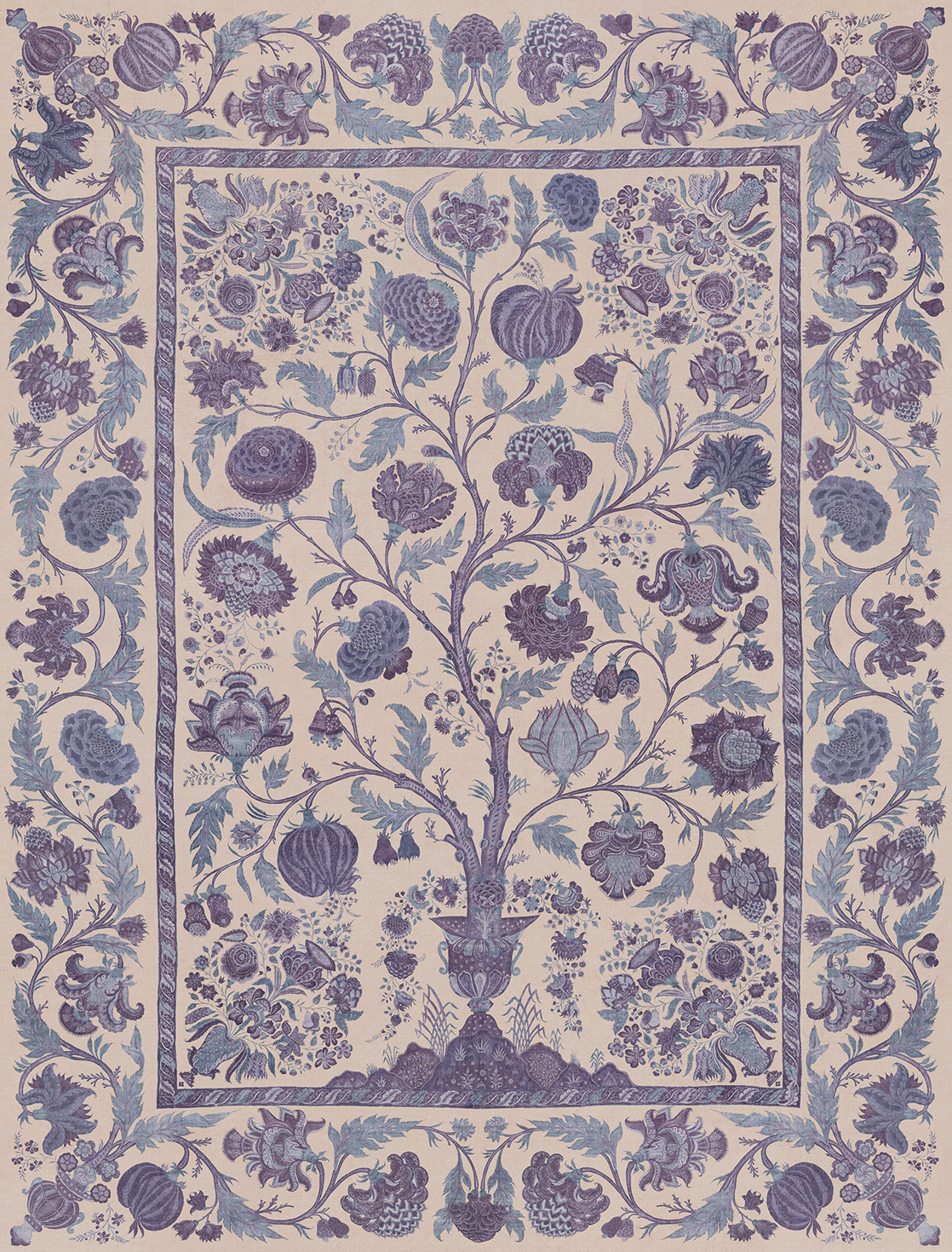 Eijffinger Amber Tree of Life 350686 Indigo 212cm breed x 280cm hoog (met gratis lijm!)