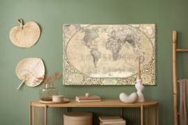 Canvasdoek Vintage World Map
