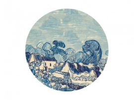 BN Studio Mural behangcirkel 300332 Landscape with Houses van Gogh