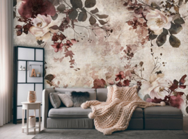 Fotobehang Donkere bloemen