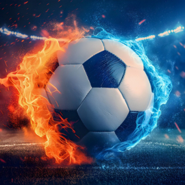 Fotobehang Brandende voetbal