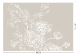 Kek Book III wp-758 Engraved Flowers 400cm breed x 280cm hoog