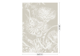 Kek Book V wp-752-r Engraved Flowers 194,8cm breed x 280cm hoog (met gratis lijm!)