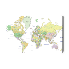 Canvasdoek Political World Map