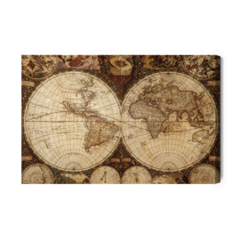 Canvasdoek Old World Map