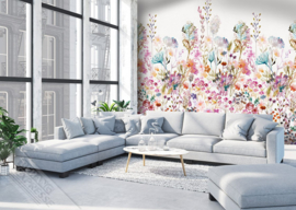 Colorful Florals&Retro fotobehang designed by INGK7280