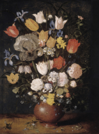 Dutch Painted Memories 8076 Bouquet of flowers in an earthenware vase