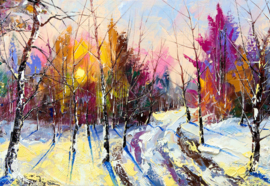 Fotobehang Modern Art Painting Winter