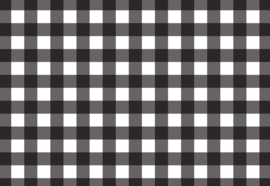 Fotobehang Zwart-wit geblokt patroon