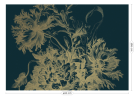 Kek Gold MW-015 Engraved Flowers 400cm breed x 280cm hoog