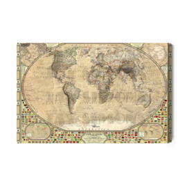 Canvasdoek Vintage World Map
