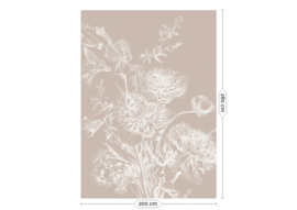 Kek Book III wp-754 Engraved Flowers 200cm breed x 280cm hoog