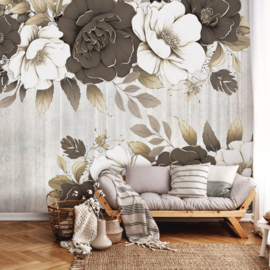 Fotobehang Bruine rozen