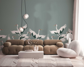 Annet Weelink Stork Teal Mural